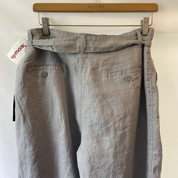 NWT Adrienne vittadini 100% Linen Pants Size 14 Blue Gray - Picture 4 of 10